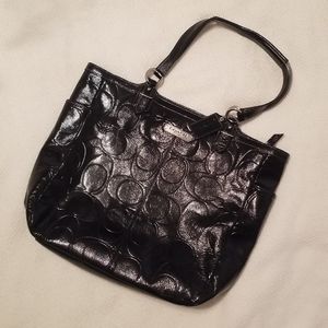 Coach patent leather black bag